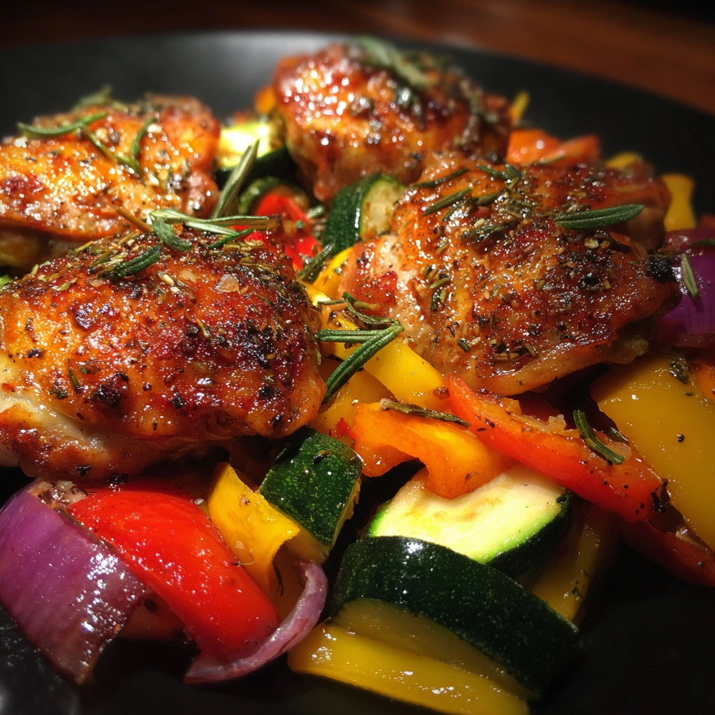 Lemon Herb Chicken Thighs with Roasted Veggies