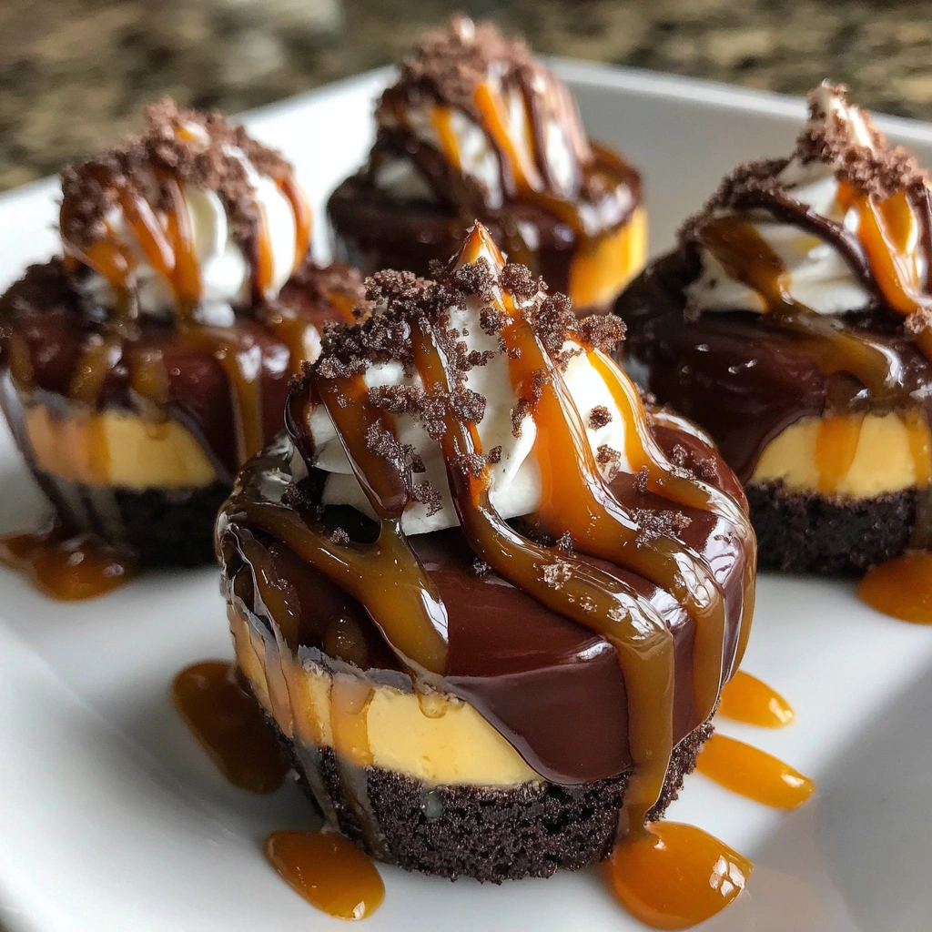 Mini Chocolate Caramel Cheesecake Bites