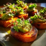 Mini Sweet Potato Avocado Toasts