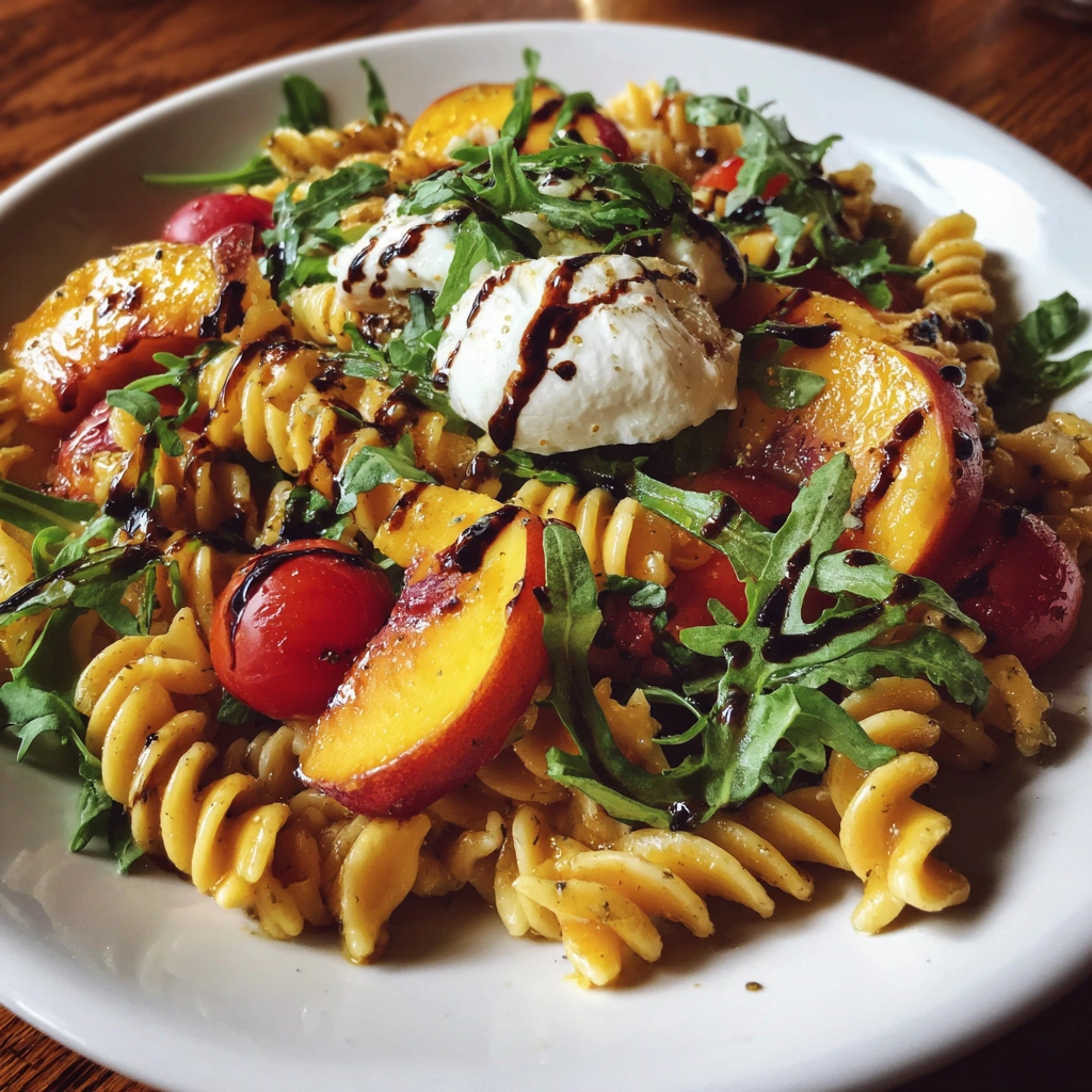 Nectarine Burrata Summer Pasta Salad