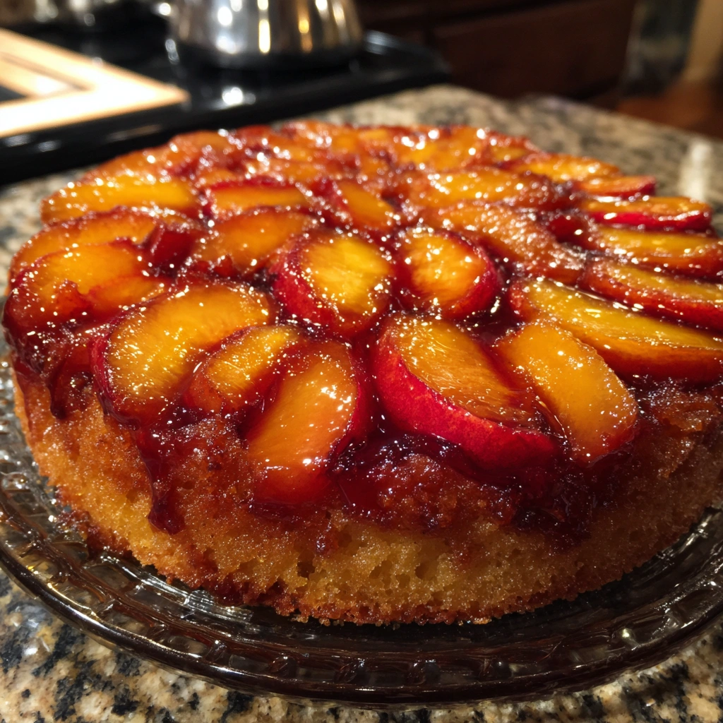 Nectarine Upside Down Almond Cake