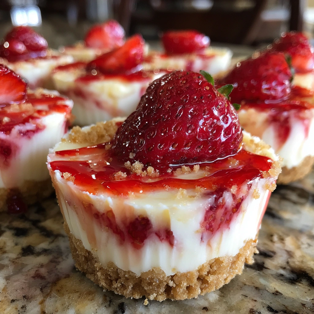 No-Bake Strawberry Swirl Cheesecake Cups