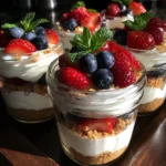No-Bake Summer Berry Lasagna Jars