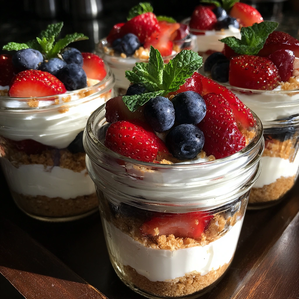 No-Bake Summer Berry Lasagna Jars