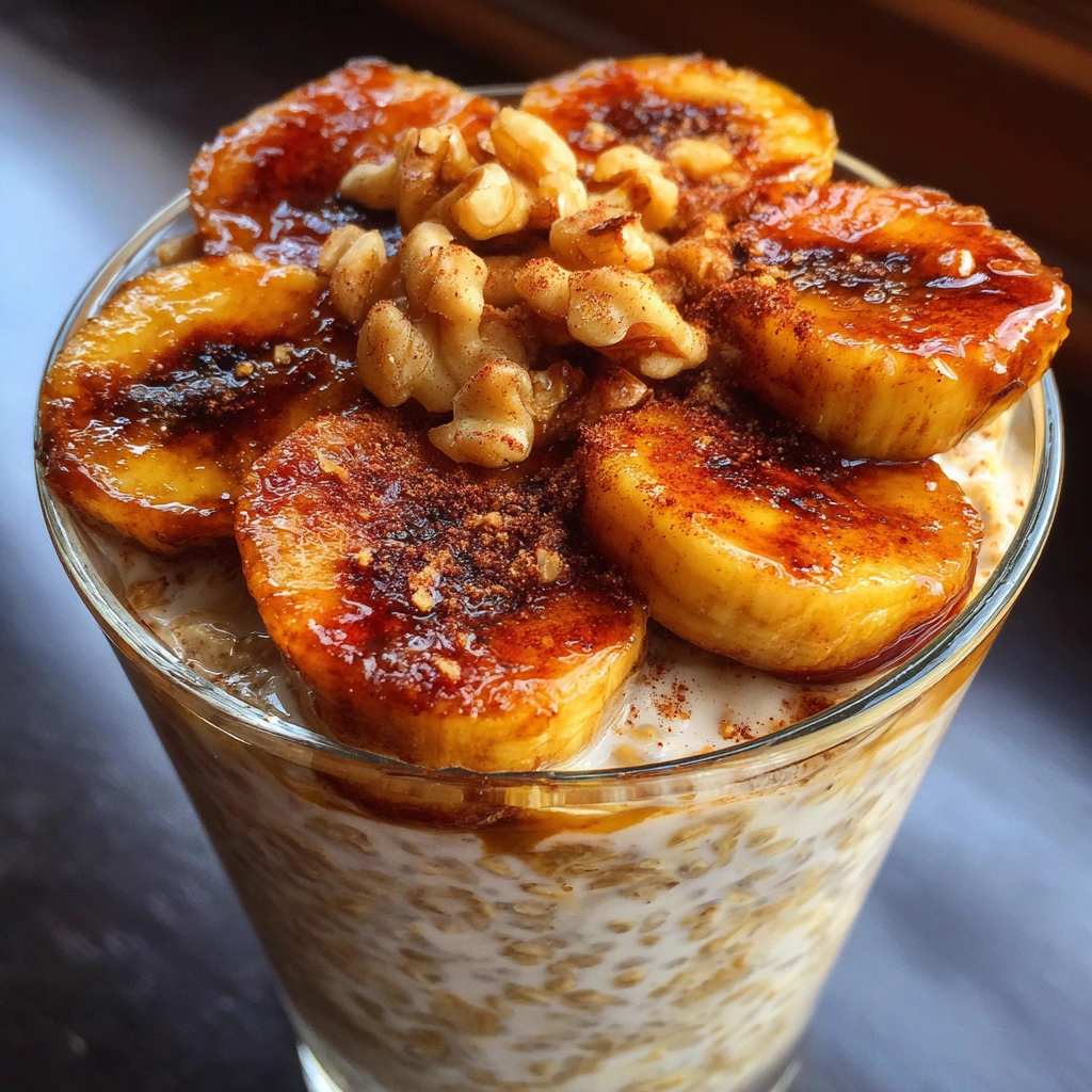 Overnight Oats with Caramelized Banana