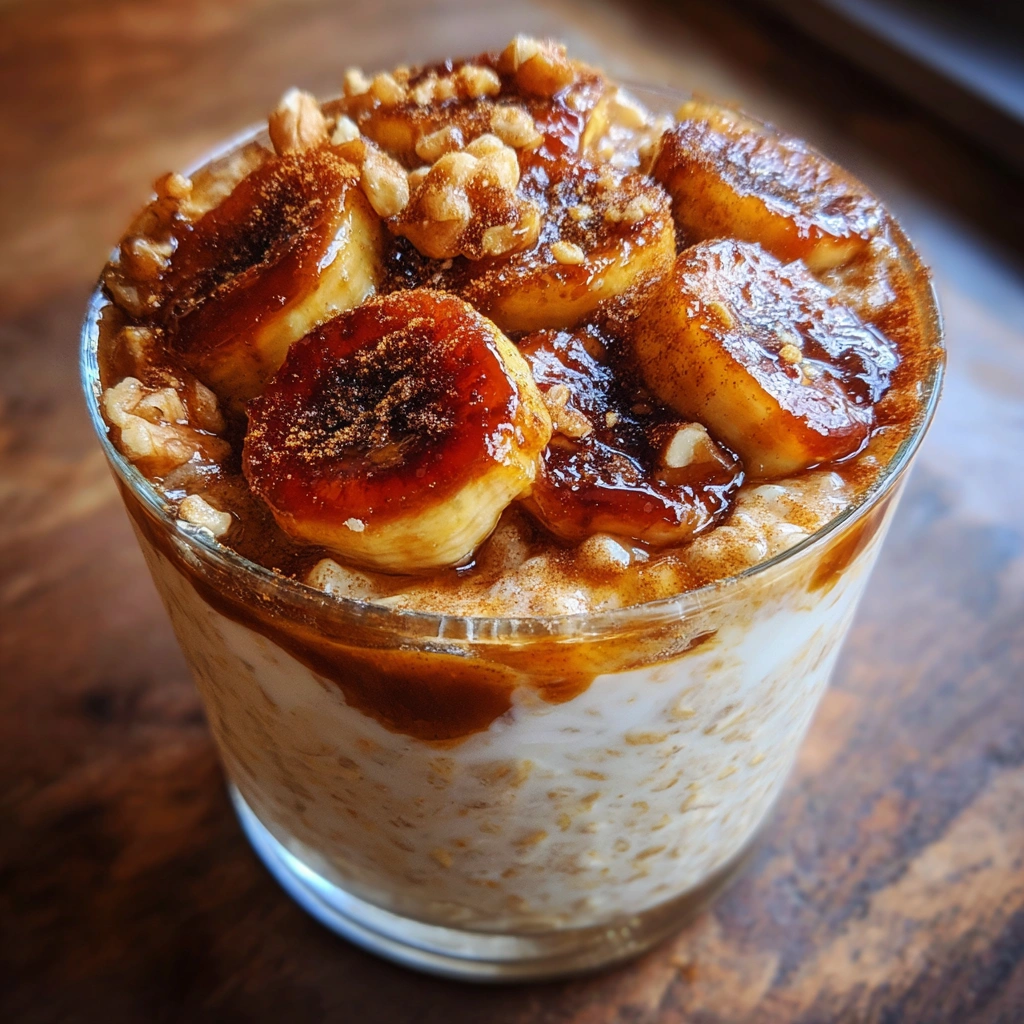 Overnight Oats with Caramelized Banana