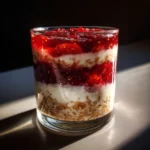 Overnight Oats with Strawberry Jam Layers