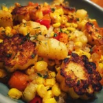 Patty Pan Squash and Sweet Corn Hash
