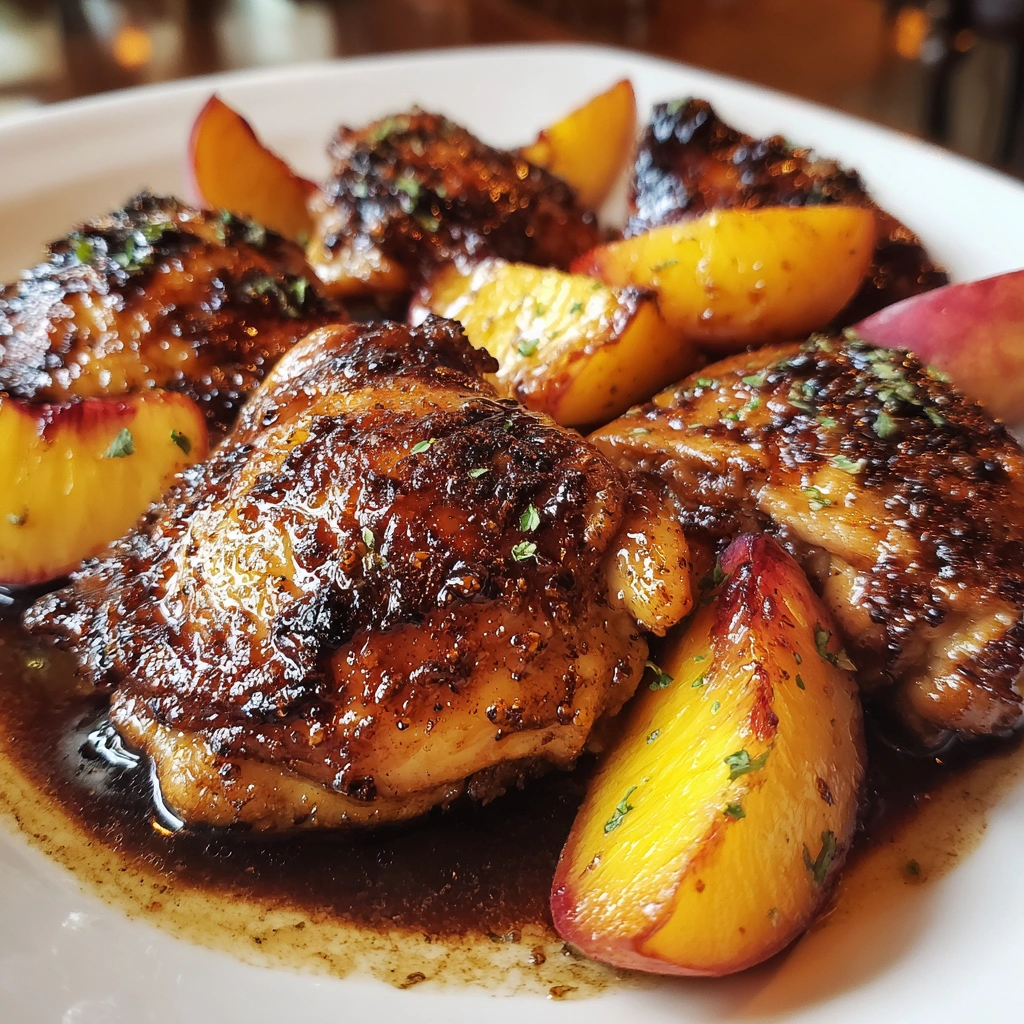 Peach Balsamic Chicken Thighs
