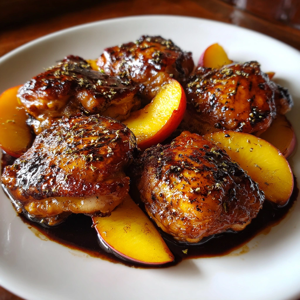 Peach Balsamic Chicken Thighs