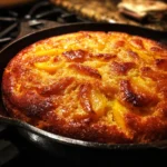Peach Cornmeal Skillet Cake