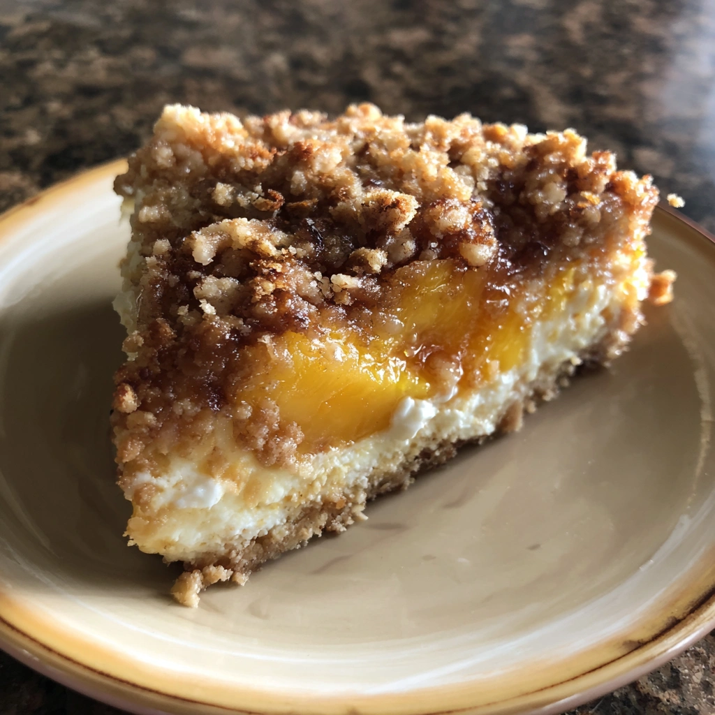 Peach Crumble Cream Cheese Cake