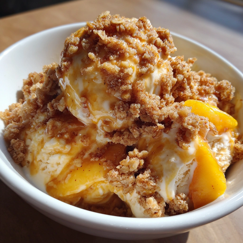 Peach Crumble Ice Cream