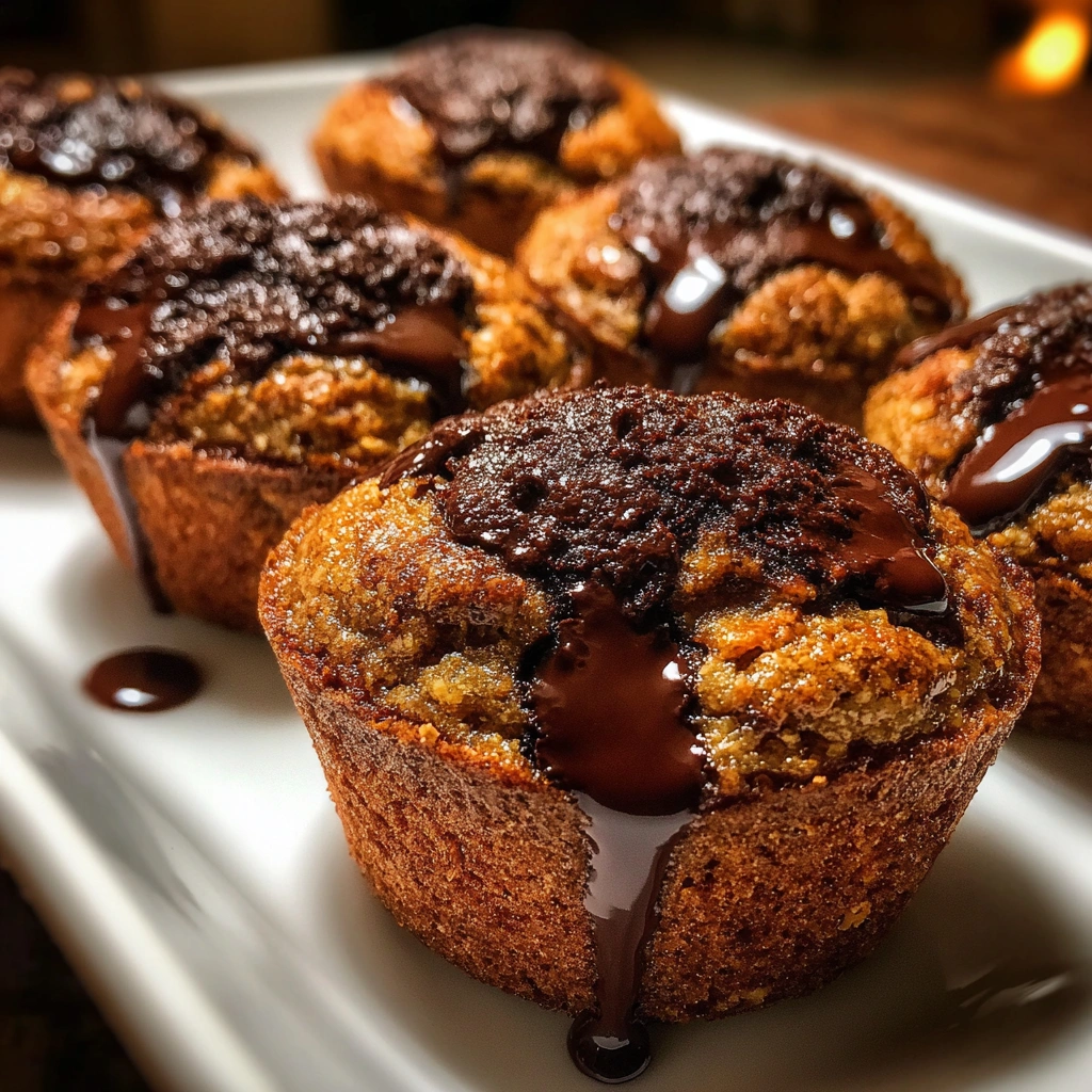 Peanut Butter Chocolate Lava Protein Muffins
