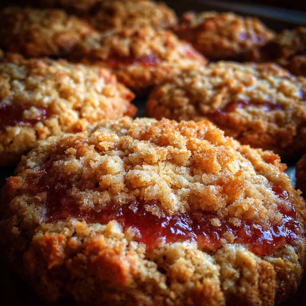 Rhubarb Jam Crumble Cookies