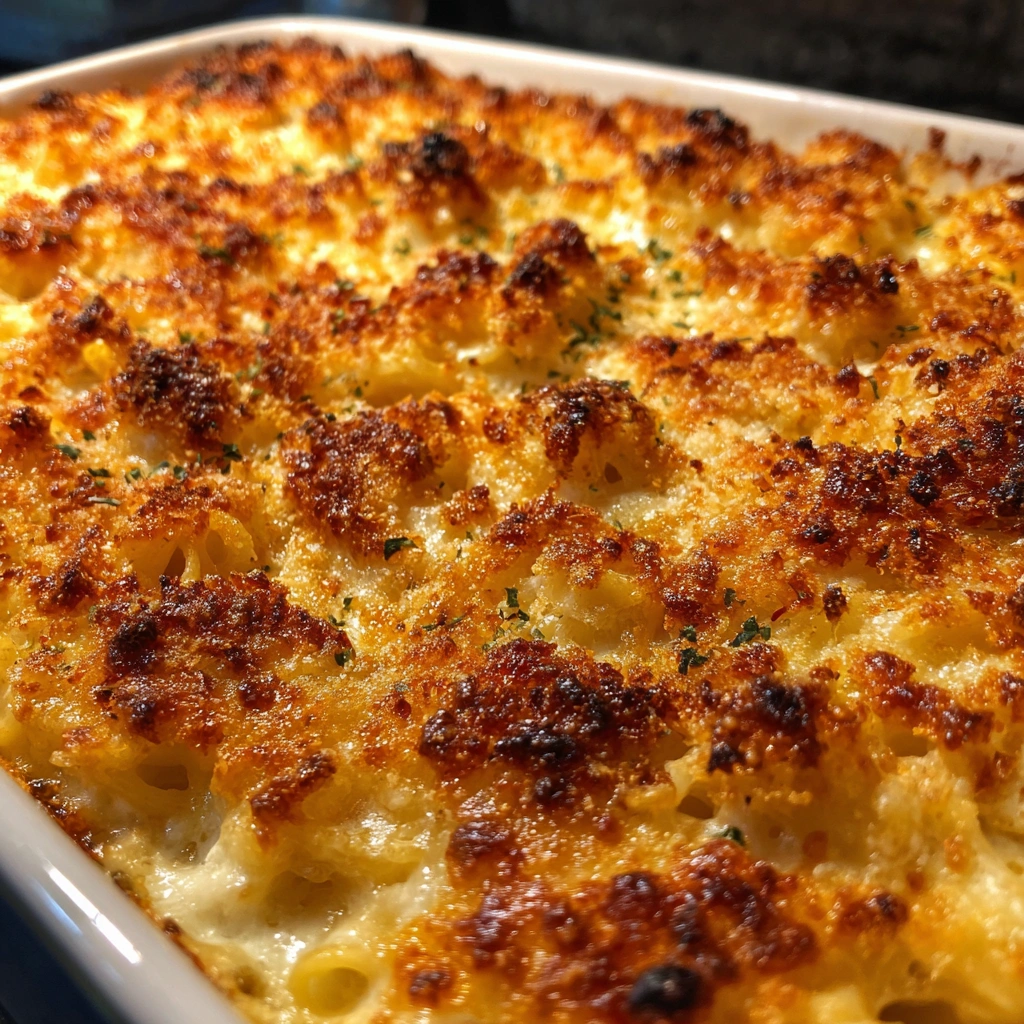 Roasted Garlic Parmesan Pasta Bake
