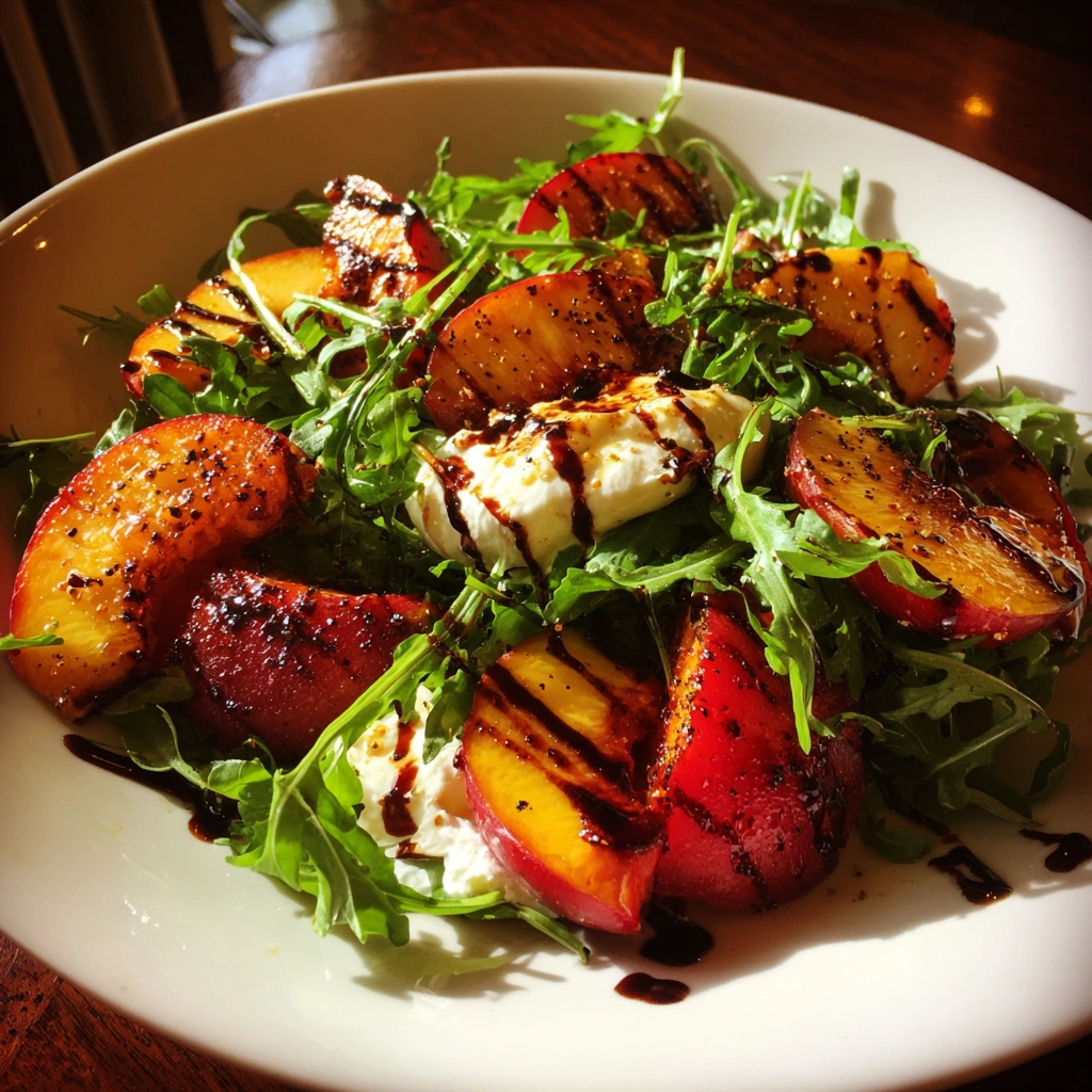 Roasted Nectarine & Burrata Salad