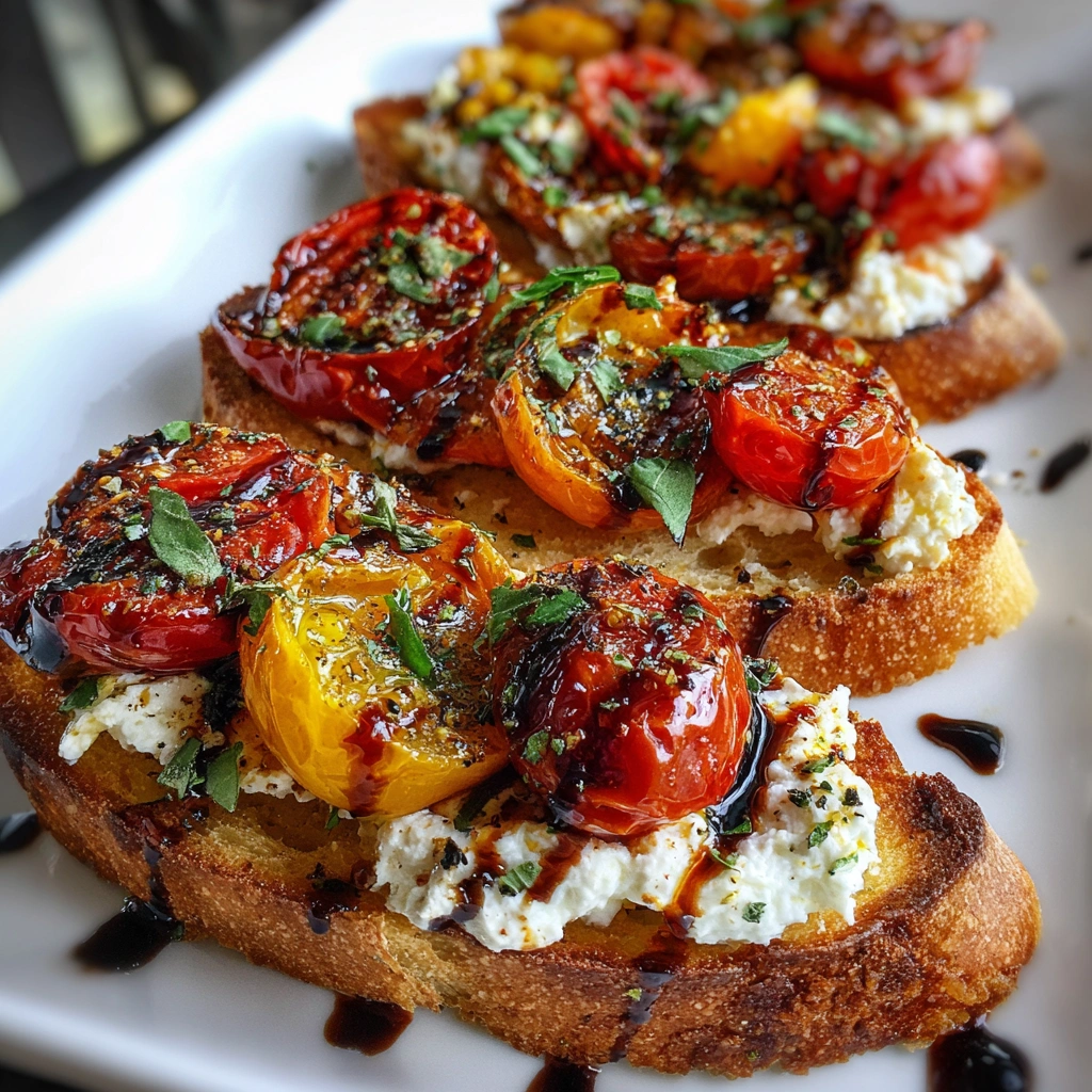 Roasted Tomato & Whipped Feta Toasts