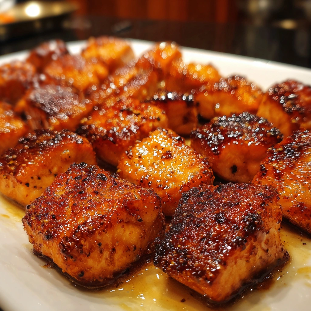 Smoky Maple Glazed Salmon Bites