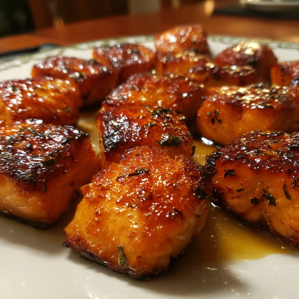 Smoky Maple Glazed Salmon Bites