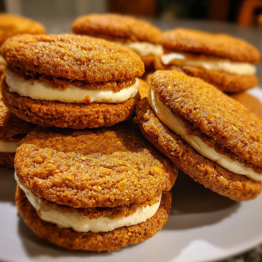 Spiced Carrot Cashew Cookie Sandwiches