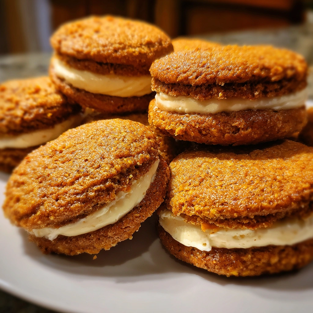 Spiced Carrot Cashew Cookie Sandwiches