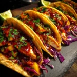 Spicy Peach BBQ Chicken Tacos
