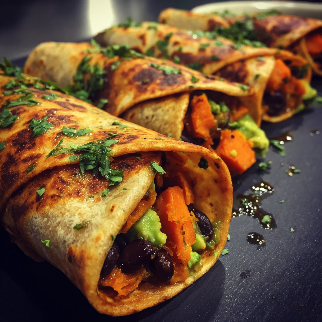 Spicy Sweet Potato Black Bean Wraps