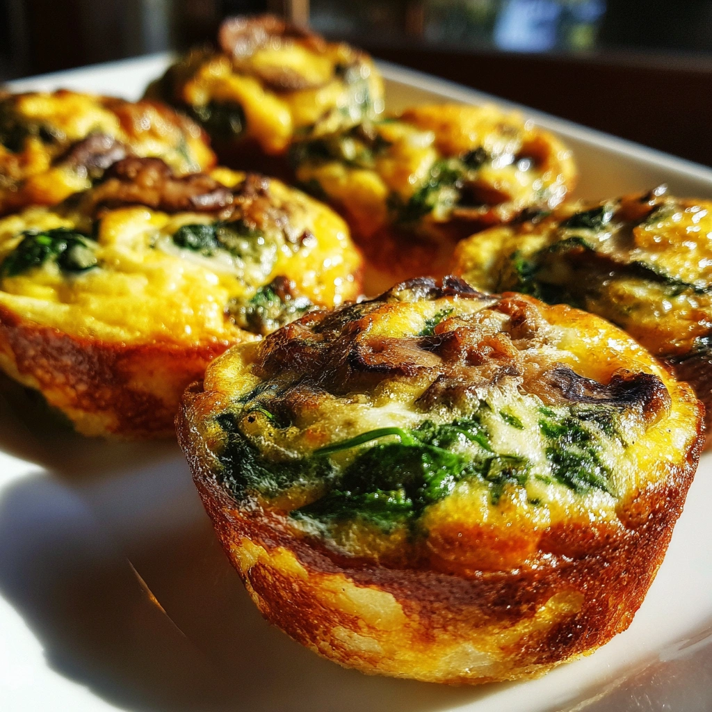 Spinach Mushroom Egg Muffins