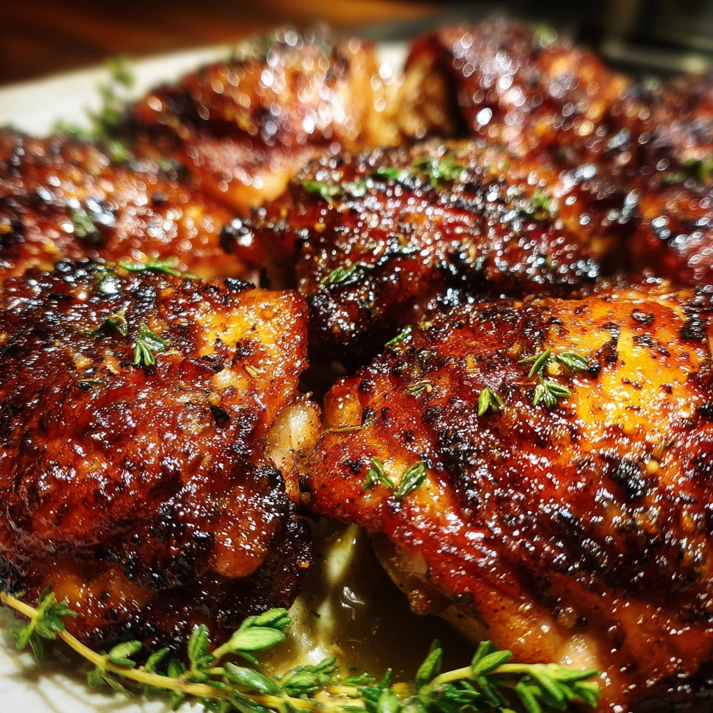 Sticky Garlic Butter Chicken Thighs