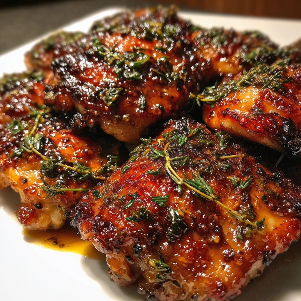 Sticky Garlic Butter Chicken Thighs