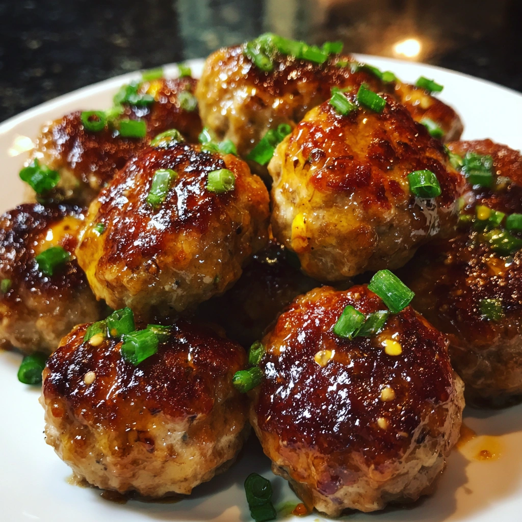 Sticky Honey Garlic Chicken Meatballs
