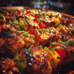 Sticky Honey Garlic Chicken Skewers