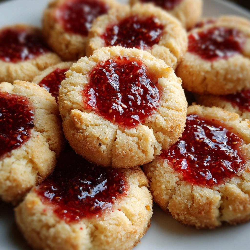 Strawberry Chia Jam Thumbprint Cookies