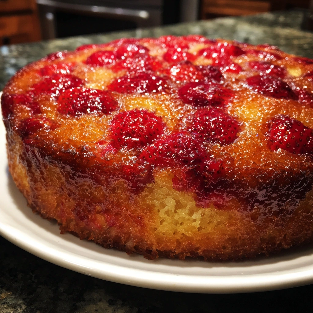 Strawberry Cornmeal Cake