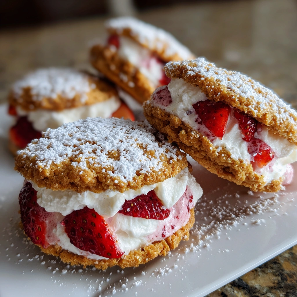 Strawberry Shortcake Ice Cream Sandwiches