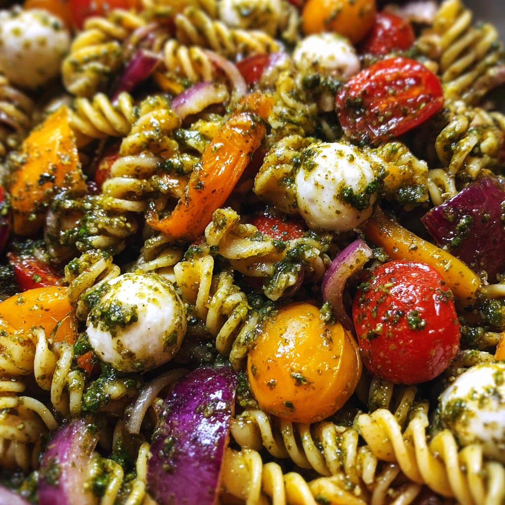 Summer Garden Pesto Pasta Salad