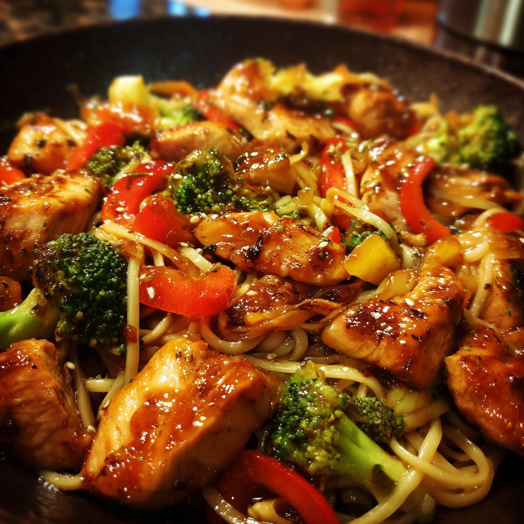 Sweet Chili Chicken Stir Fry Noodles