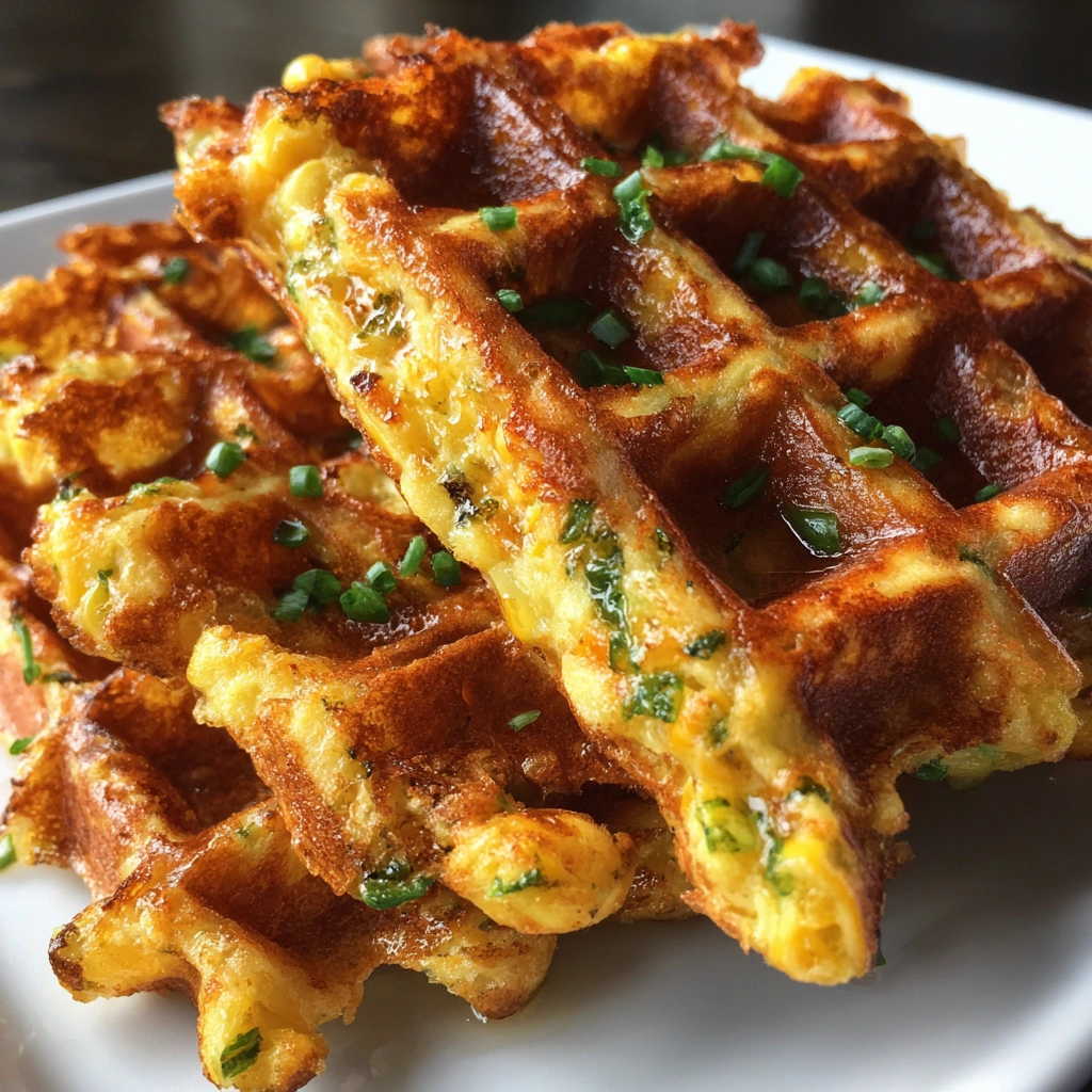 Sweet Corn & Jalapeño Fritter Waffles