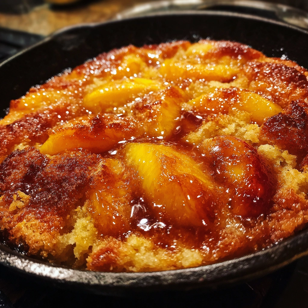 Sweet Corn Peach Cobbler Skillet