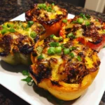 Teriyaki Pineapple Chicken Stuffed Peppers