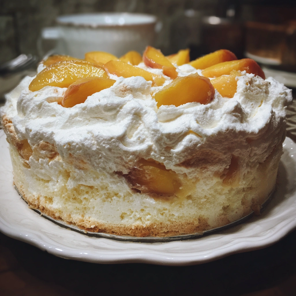 Whipped Peach Cloud Cake