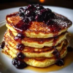 Lemon Ricotta Pancakes with Blueberry Sauce