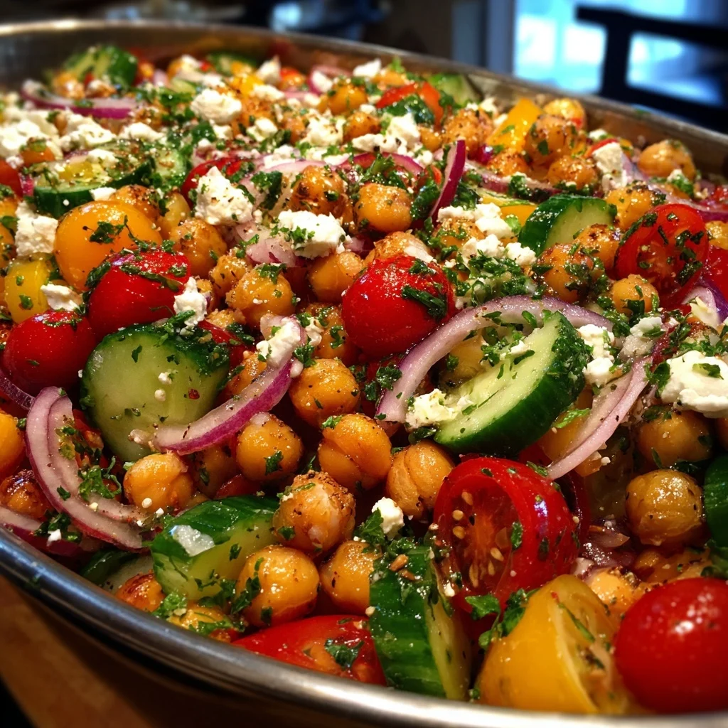 Mediterranean Chickpea and Cucumber Salad