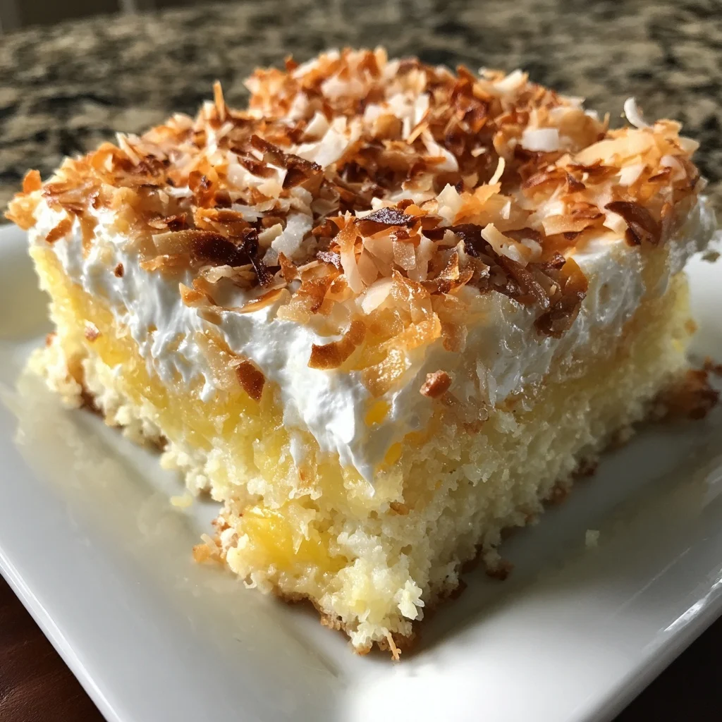 Coconut Cream Pineapple Poke Cake