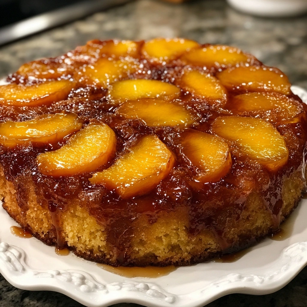 Peach and Ginger Upside Down Cake