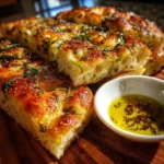 Herbed Focaccia Bread with Olive Oil Dip