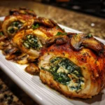 Spinach and Mushroom Stuffed Chicken Breast