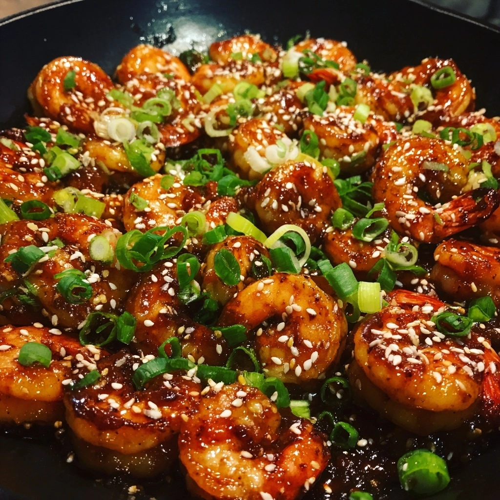 Honey Sriracha Shrimp Skillet