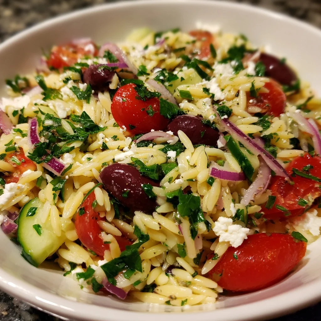 Greek Orzo Salad with Lemon-Herb Dressing